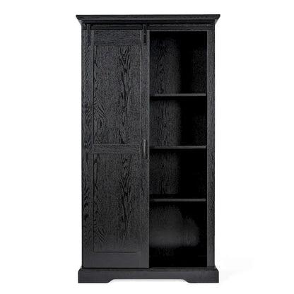 Farmhouse Storage Cabinet with Adjustable Shelves and Sliding Barn Door - 16.75D x 36.25W x 68H