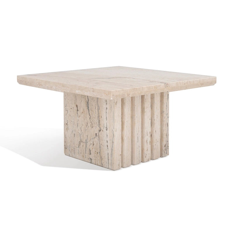 Square Marble Accent Table — 21" W x 21" D x 12" H — 21W x 21D x 12H
