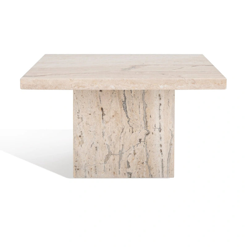Square Marble Accent Table — 21" W x 21" D x 12" H — 21W x 21D x 12H