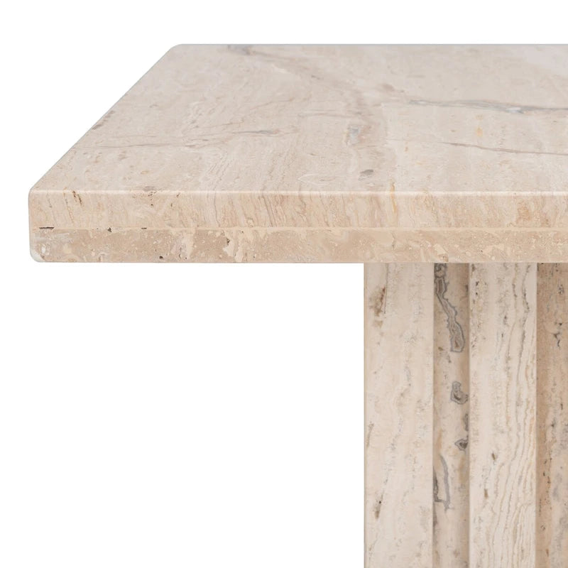 Square Marble Accent Table — 21" W x 21" D x 12" H — 21W x 21D x 12H