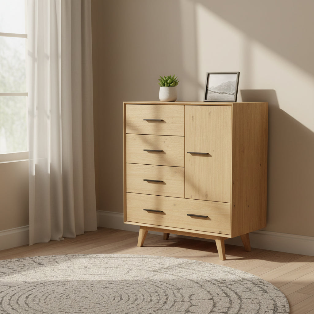 Modern Walnut Chest of Drawers
