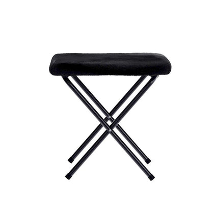 Double Folding Synthetic Fur Saucer Chair with 2 Ottomans