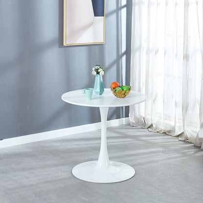 31.5Tulip Dining Table for 2-4 people With Round Mdf Table Top, Pedestal Dining Table, End Table Leisure Coffee Table