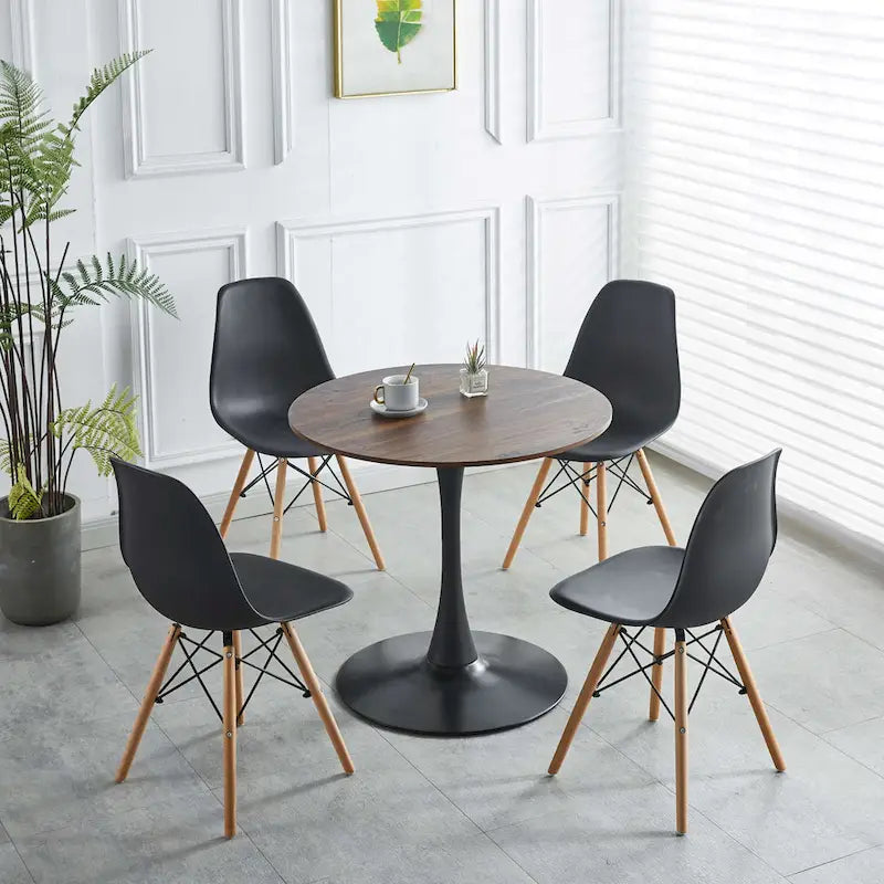 31.5Tulip Dining Table for 2-4 people With Round Mdf Table Top, Pedestal Dining Table, End Table Leisure Coffee Table