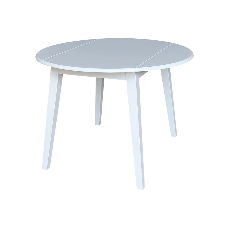 42 in. Solid Wood Round Dual Drop Leaf Table