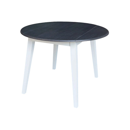 42 in. Solid Wood Round Dual Drop Leaf Table