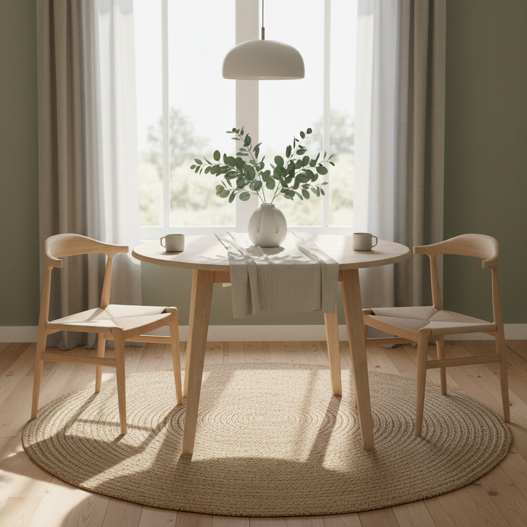 42 in. Solid Wood Round Dual Drop Leaf Table