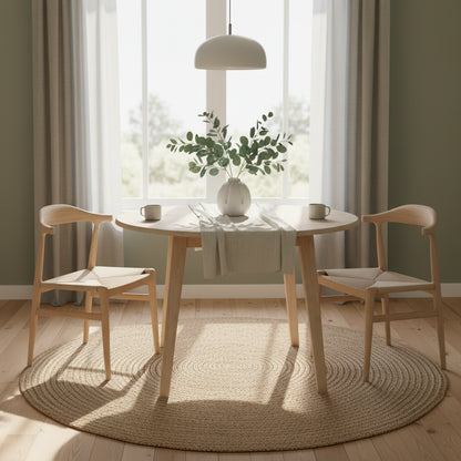 42 in. Solid Wood Round Dual Drop Leaf Table