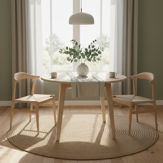 42 in. Solid Wood Round Dual Drop Leaf Table
