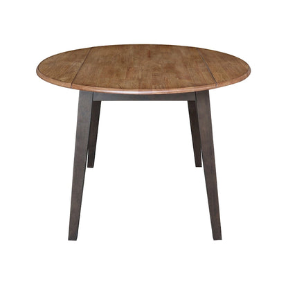 42 in. Solid Wood Round Dual Drop Leaf Table