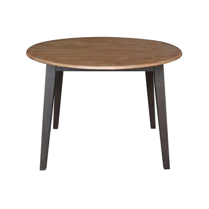 42 in. Solid Wood Round Dual Drop Leaf Table