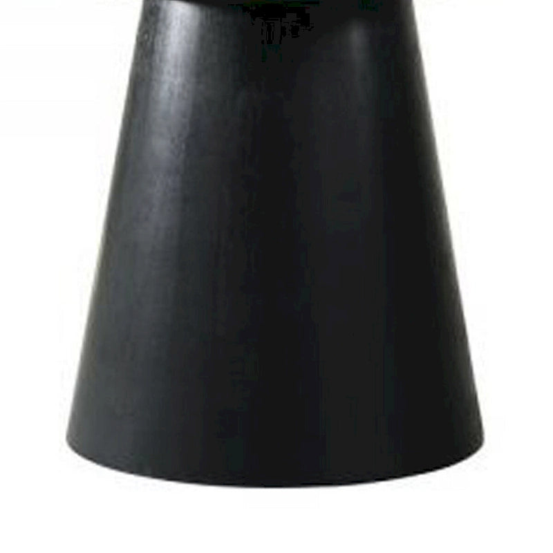 59-Inch Dining Table — Round Top, Pedestal Base, Rubberwood, Black