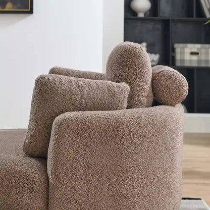 Modern Accent Round Loveseat Circle Swivel Barrel Chairs for Bedroom Cuddle Sofa Chair Lounger Armchair, 4 Pillows