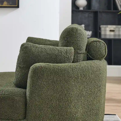 Modern Accent Round Loveseat Circle Swivel Barrel Chairs for Bedroom Cuddle Sofa Chair Lounger Armchair, 4 Pillows