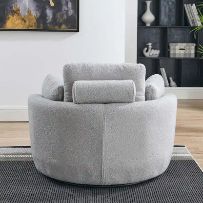 Modern Accent Round Loveseat Circle Swivel Barrel Chairs for Bedroom Cuddle Sofa Chair Lounger Armchair, 4 Pillows