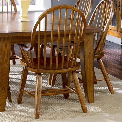 Rustic Oak Bow-back Armchair