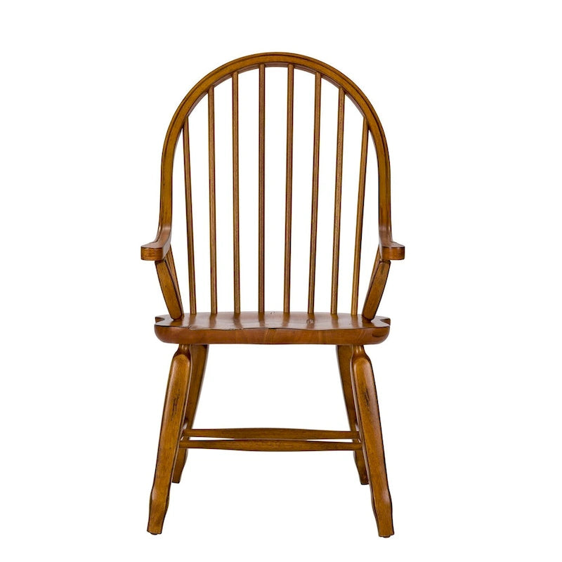 Rustic Oak Bow-back Armchair
