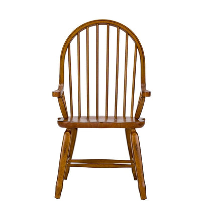 Rustic Oak Bow-back Armchair