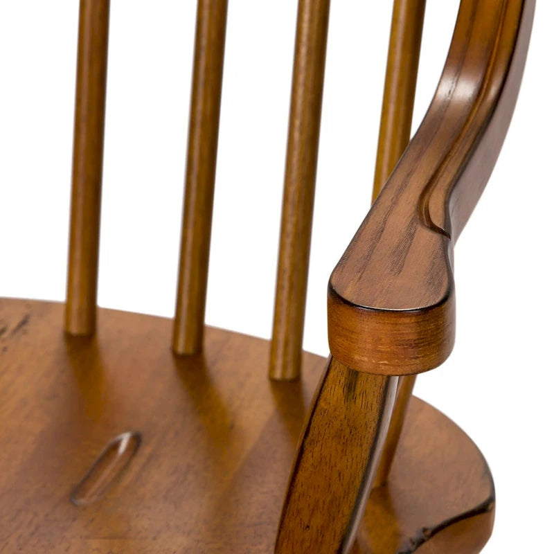 Rustic Oak Bow-back Armchair