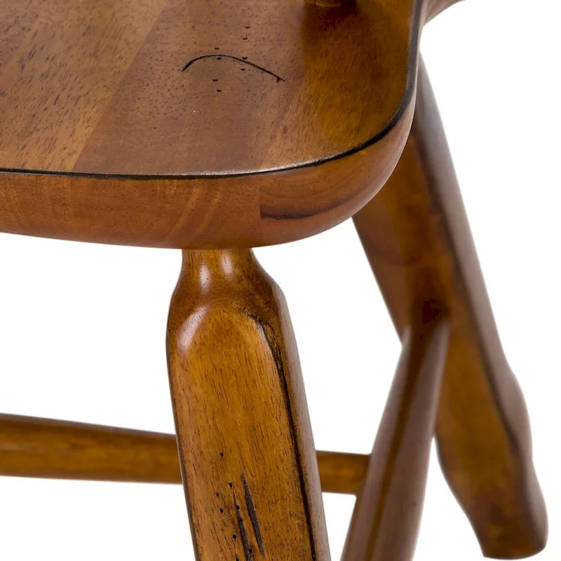 Rustic Oak Bow-back Armchair