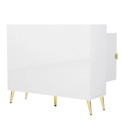 Wooden Modern Shoe Cabinet with Doors and Adjustable Shelves