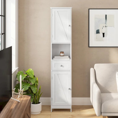 Freestanding Bathroom Tall Linen Tower Storage Organizer with Shelves