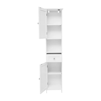 Freestanding Bathroom Tall Linen Tower Storage Organizer with Shelves