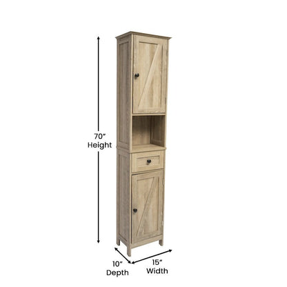Freestanding Bathroom Tall Linen Tower Storage Organizer with Shelves